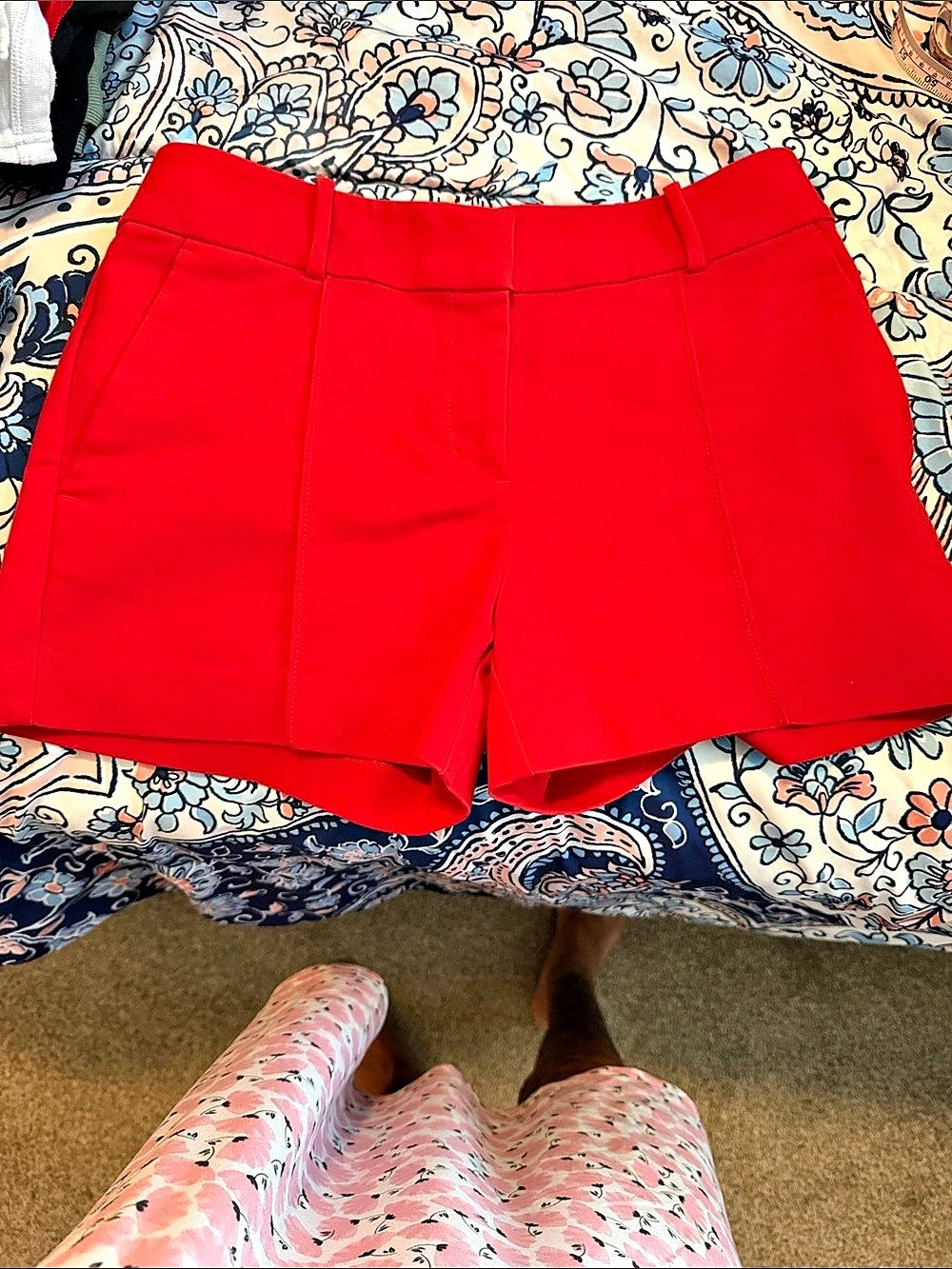 LOFT High Waist Red Shorts Size 4 Like New